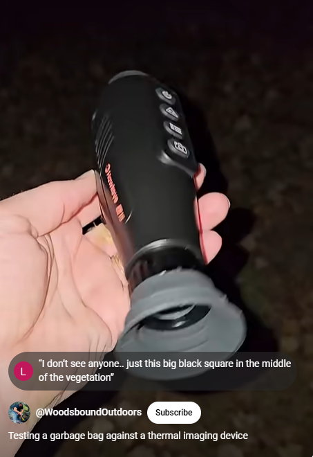 Can garbage bags evade thermal imaging equipment?