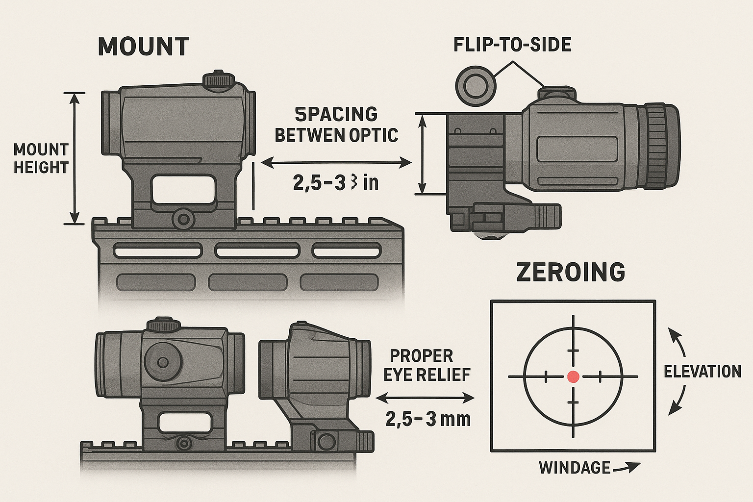 Optics Setup How to Mount and Zero Your Red Dot and Magnifier Combo | GTGUARD Optics ...