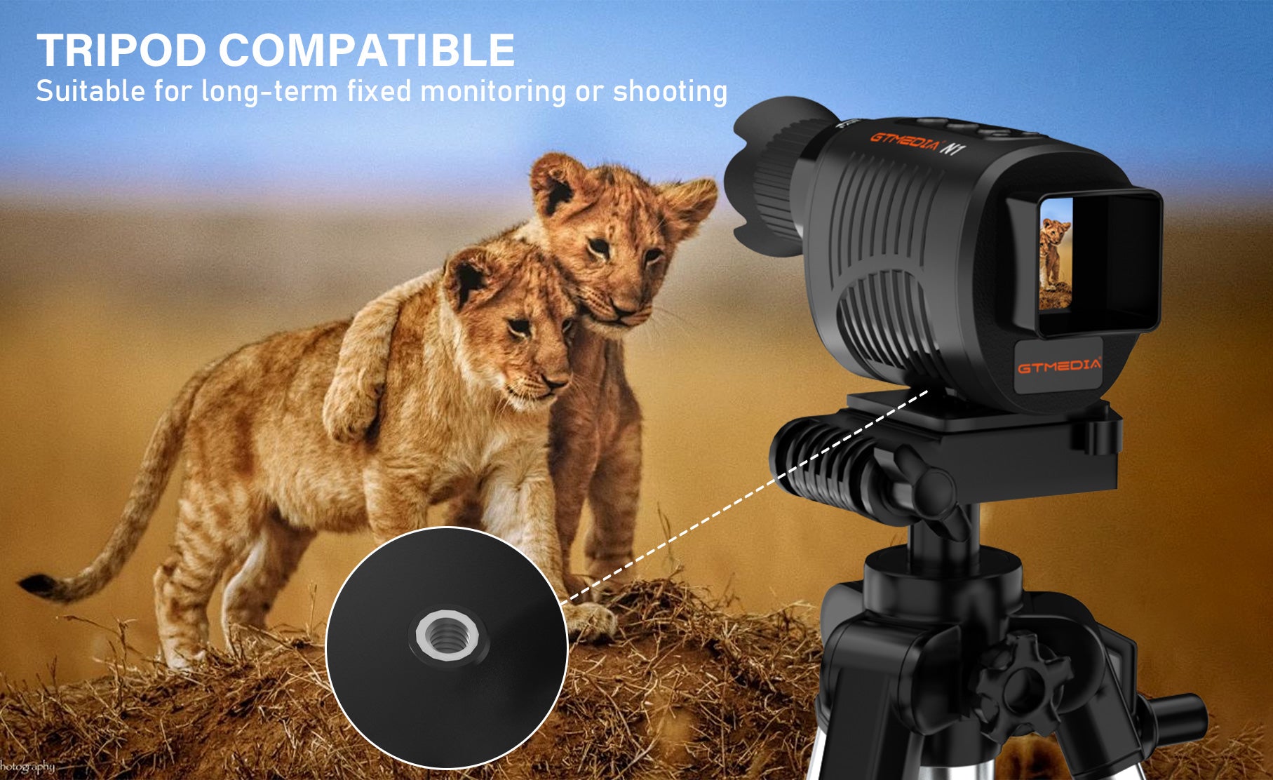 1/4 screw hole for tripod use