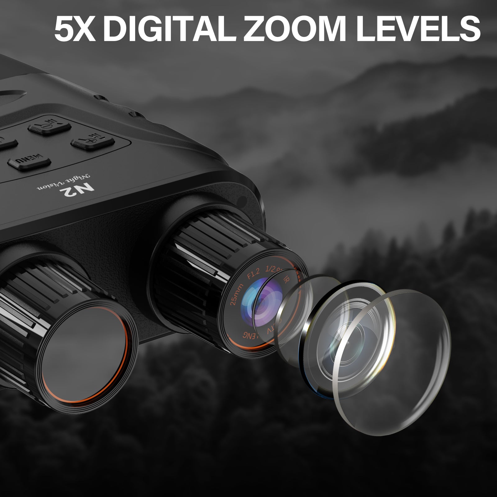 5x Digital Zoom night vision
